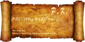 Pálffy Klára névjegykártya